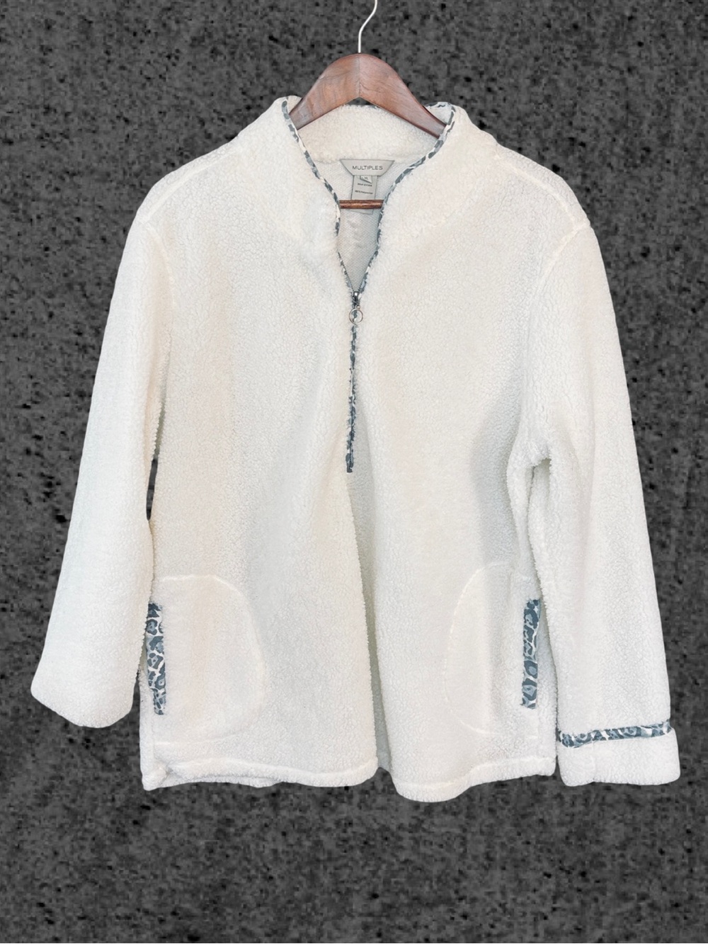 Multiples White and Gray Textured Jacket